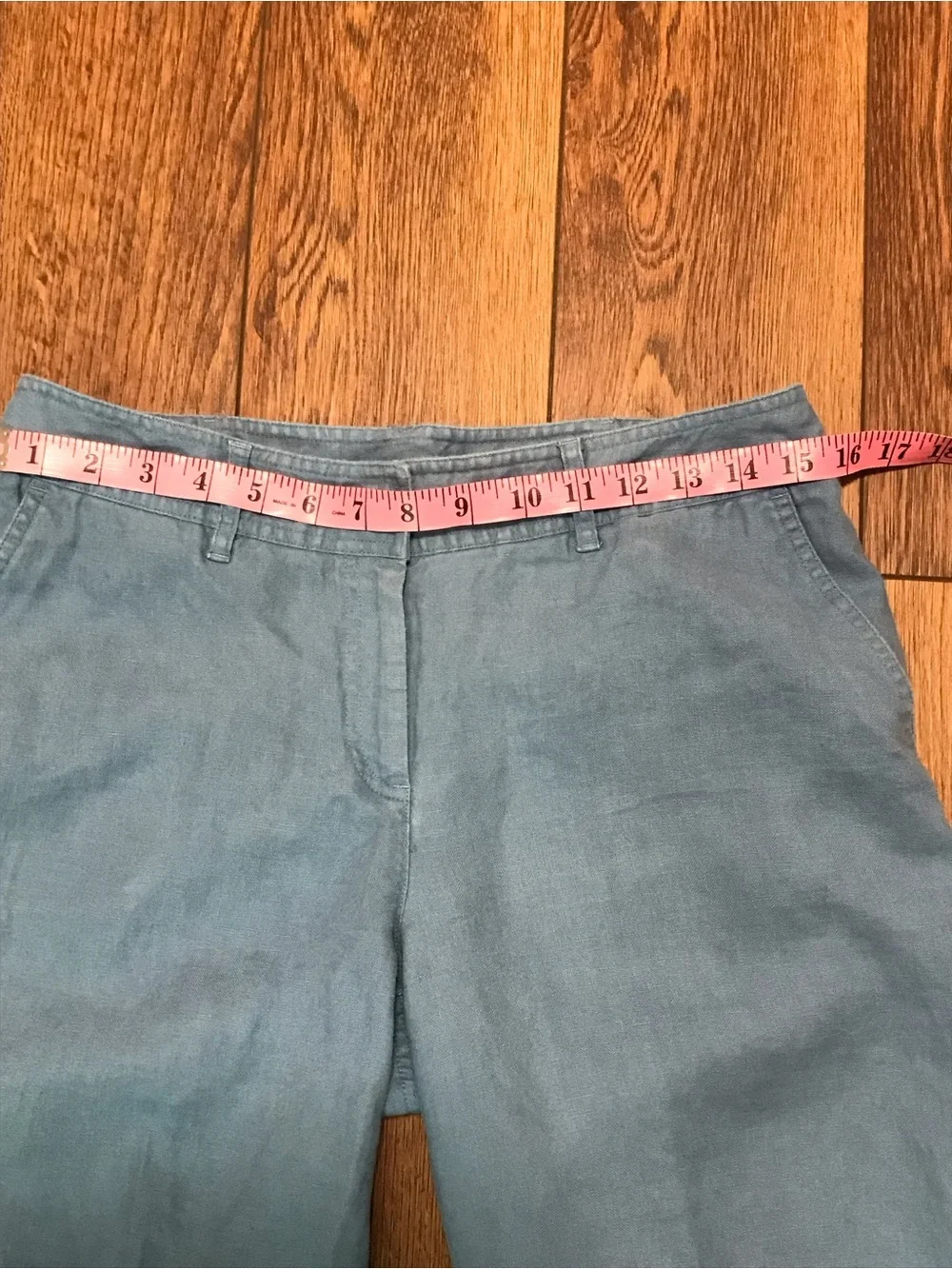 J. Jill Blue Linen Cropped Pants